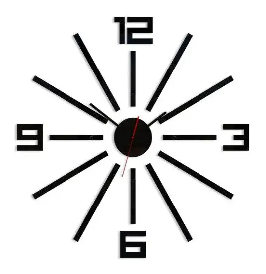 ModernClock 3D nalepovací hodiny Sheen černé