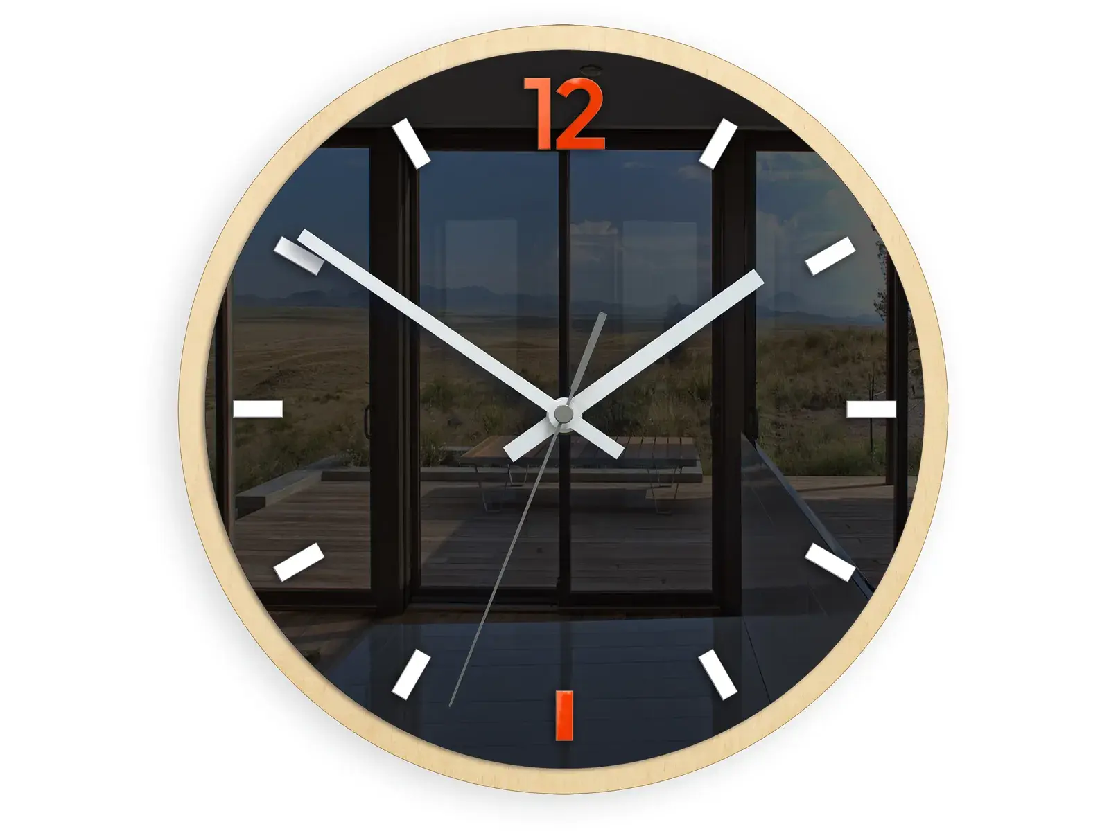 ModernClock Nástěnné hodiny Grafit 30 cm oranžové/černé