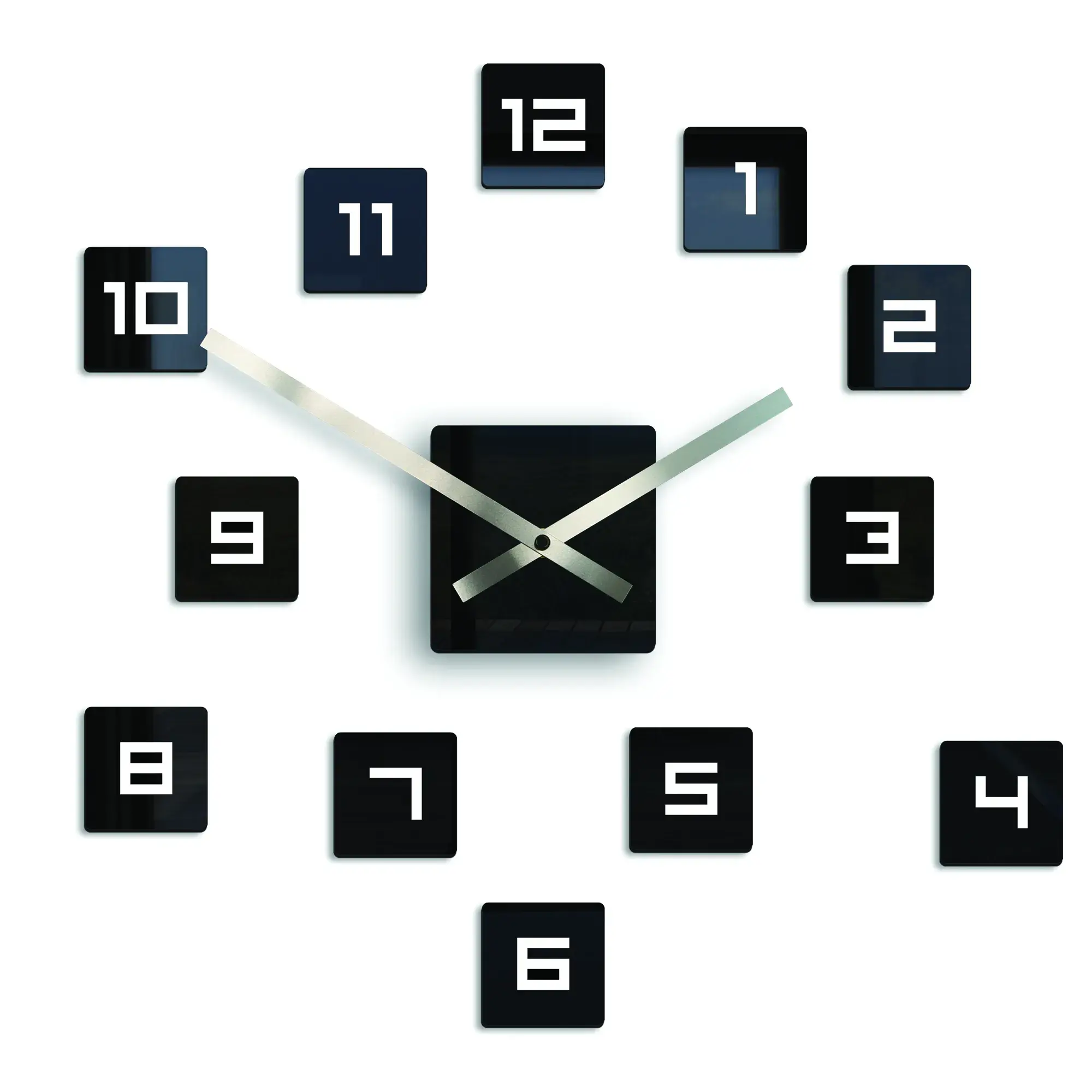 ModernClock 3D nalepovací hodiny Cube černé
