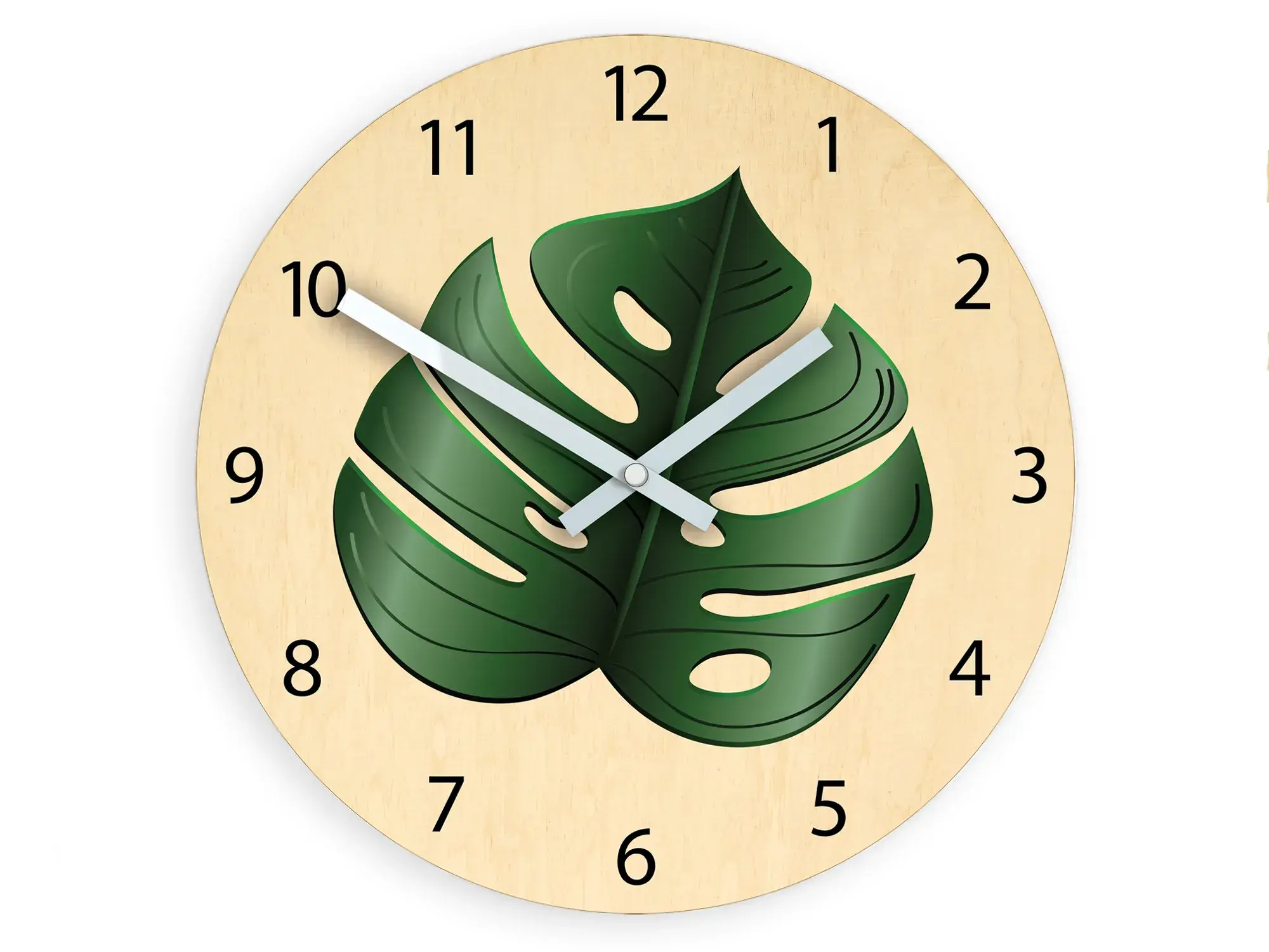 ModernClock Nástěnné hodiny Sheet hnědo-zelené