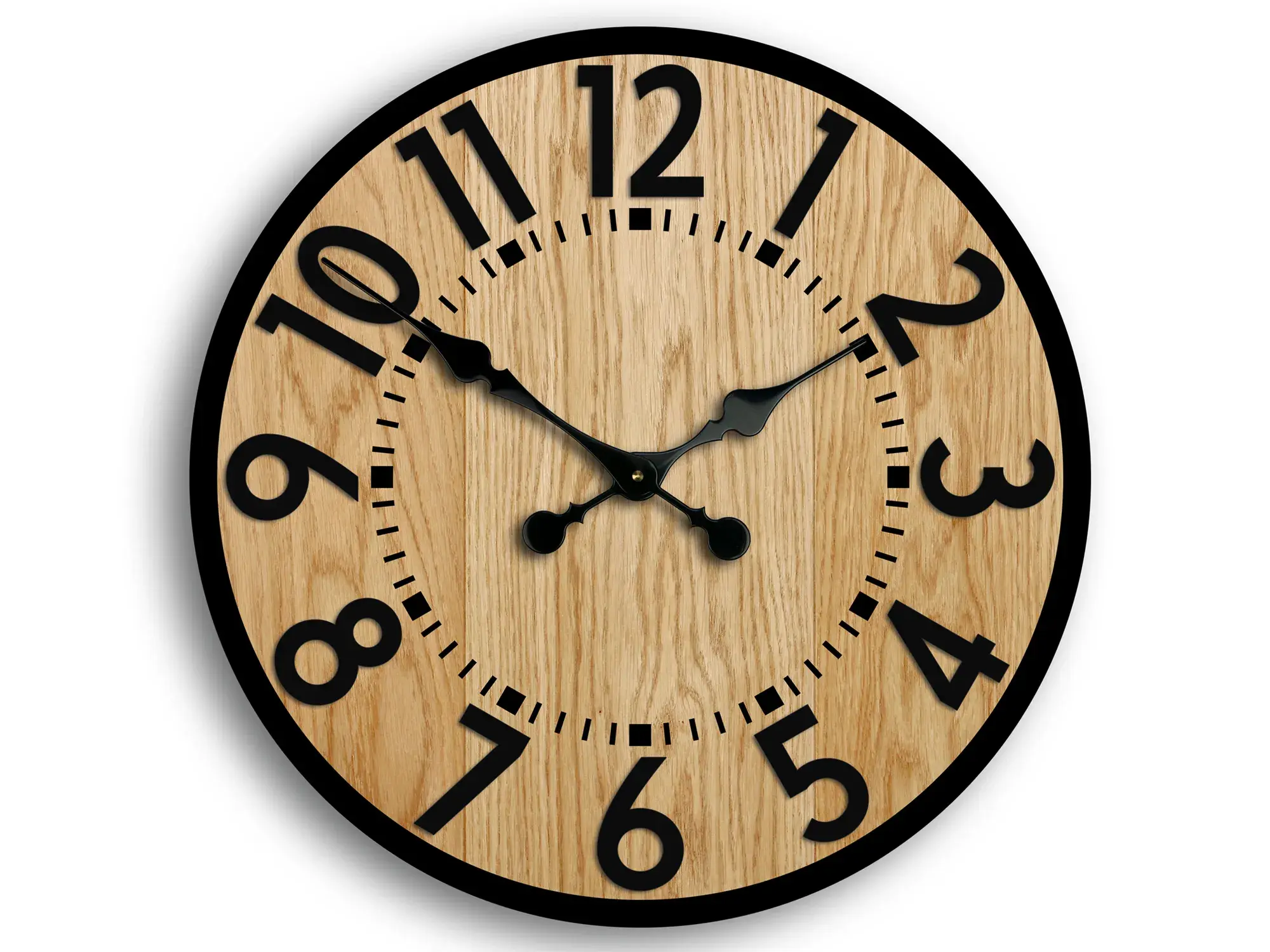 ModernClock Dřevěné nástěnné hodiny Berlin 49 cm černé/hnědé