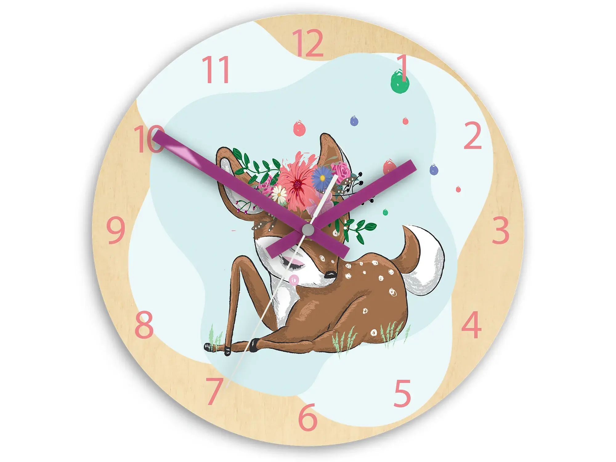 ModernClock Dětské nástěnné hodiny Ami Jelínek 30 cm vícebarevné