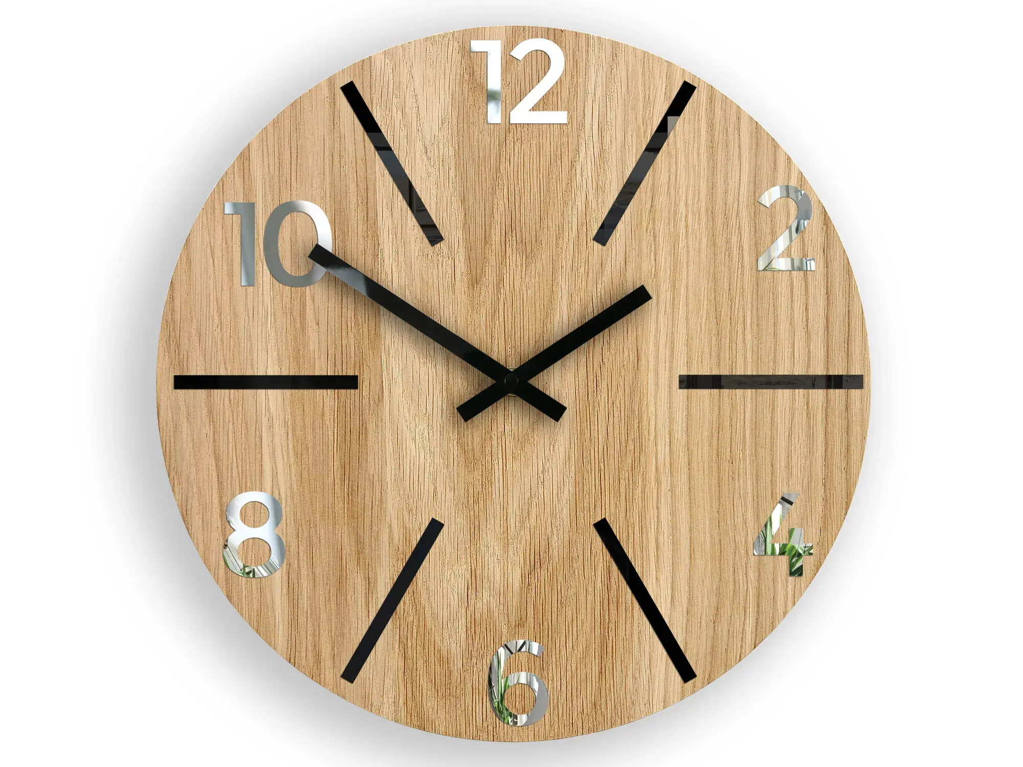 ModernClock Dřevěné nástěnné hodiny Aksel 33 cm dub přírodní/černé