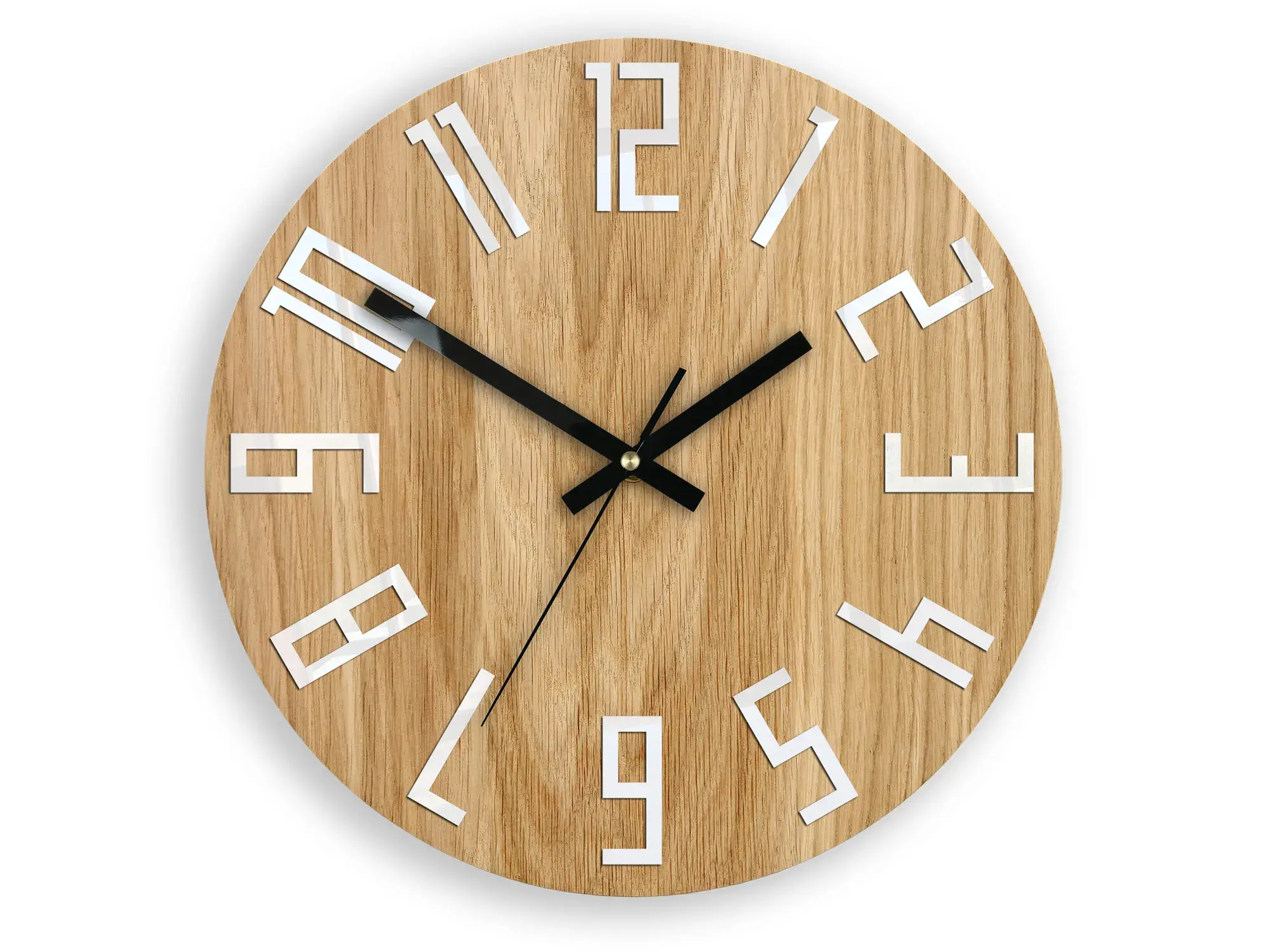 ModernClock Nástěnné hodiny Slim Dub hnědo-černé