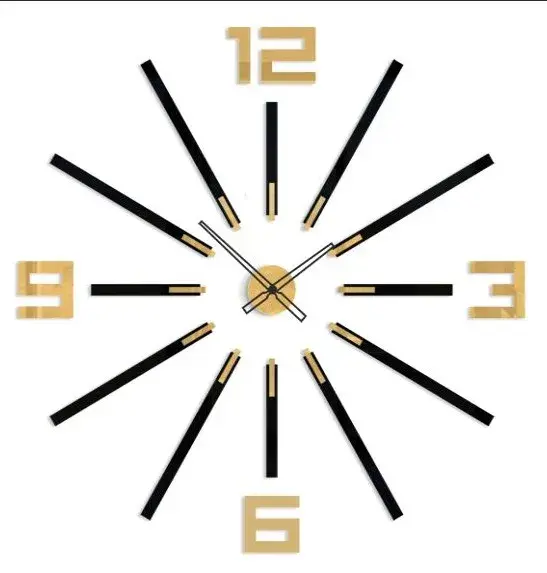 ModernClock 3D nalepovací hodiny Big Sheen černo-zlaté