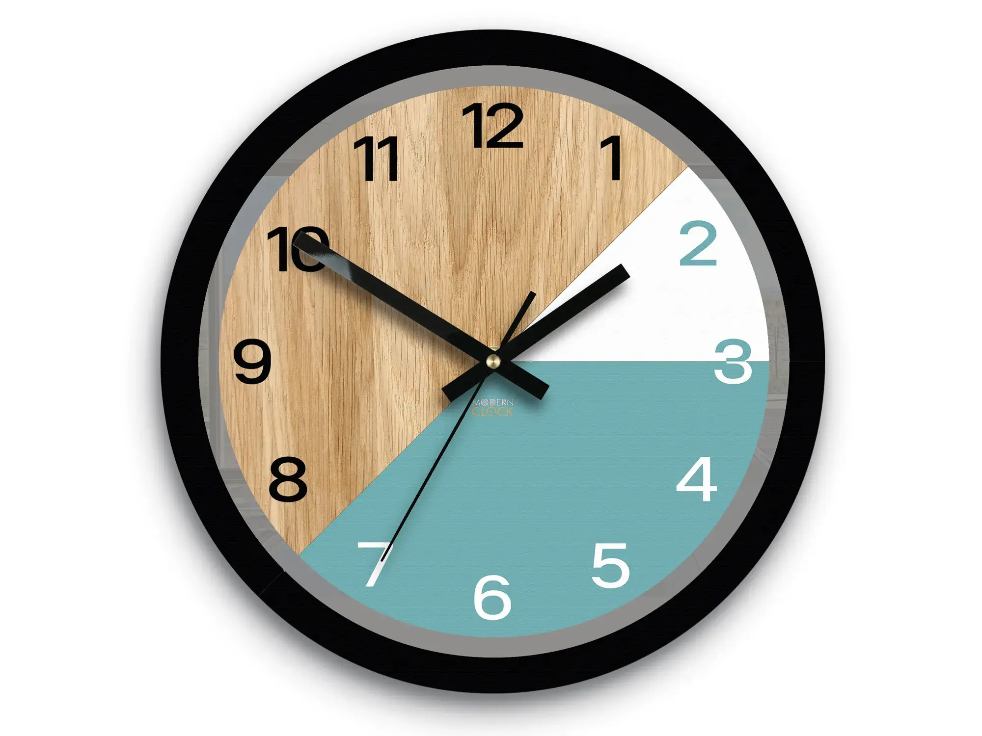 ModernClock Dřevěné nástěnné hodiny Paris 33 cm modré/černé