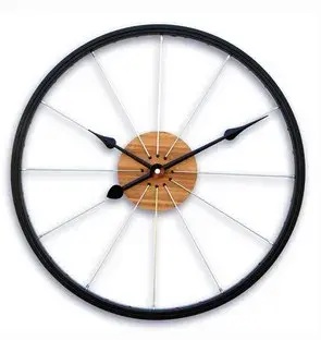 ModernClock Nástěnné hodiny Bicycle 42 cm černé/hnědé