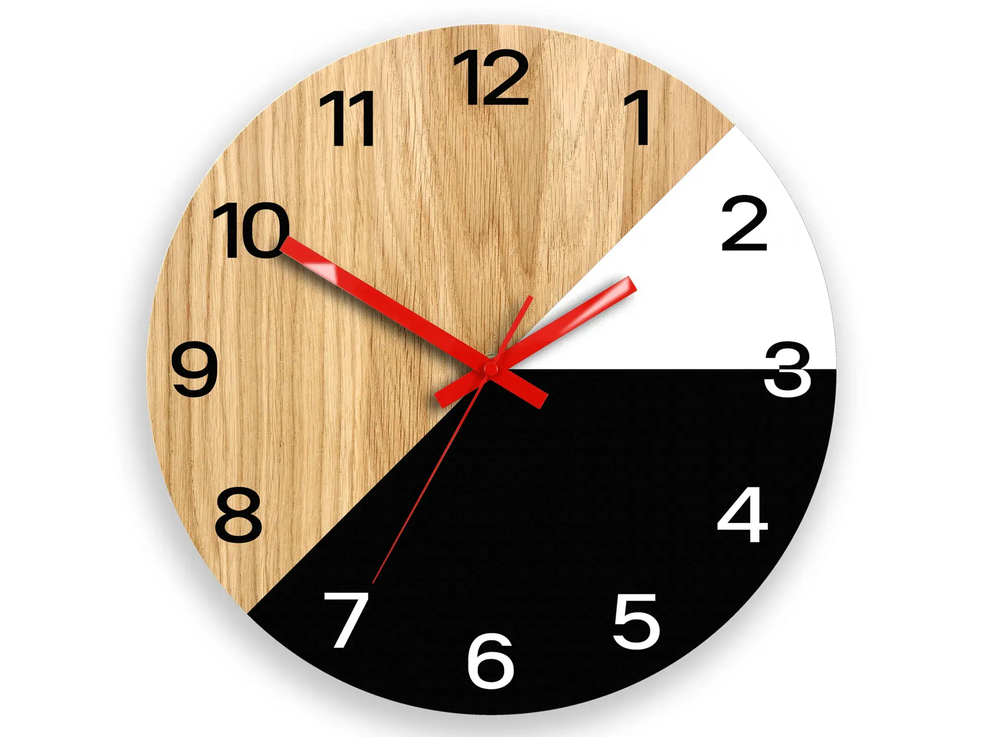 ModernClock Dřevěné nástěnné hodiny Texas 33 cm černé/červené