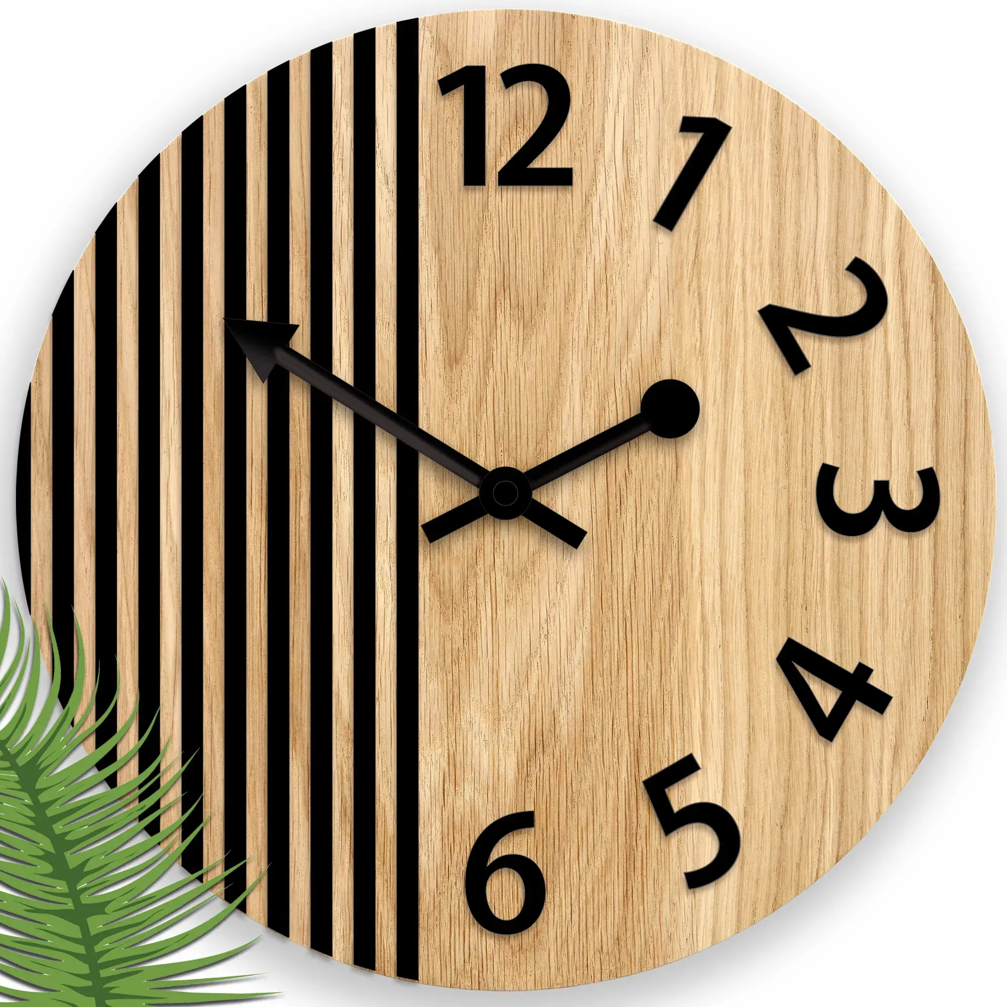 ModernClock Dřevěné nástěnné hodiny Londyn 33 cm hnědé/černé