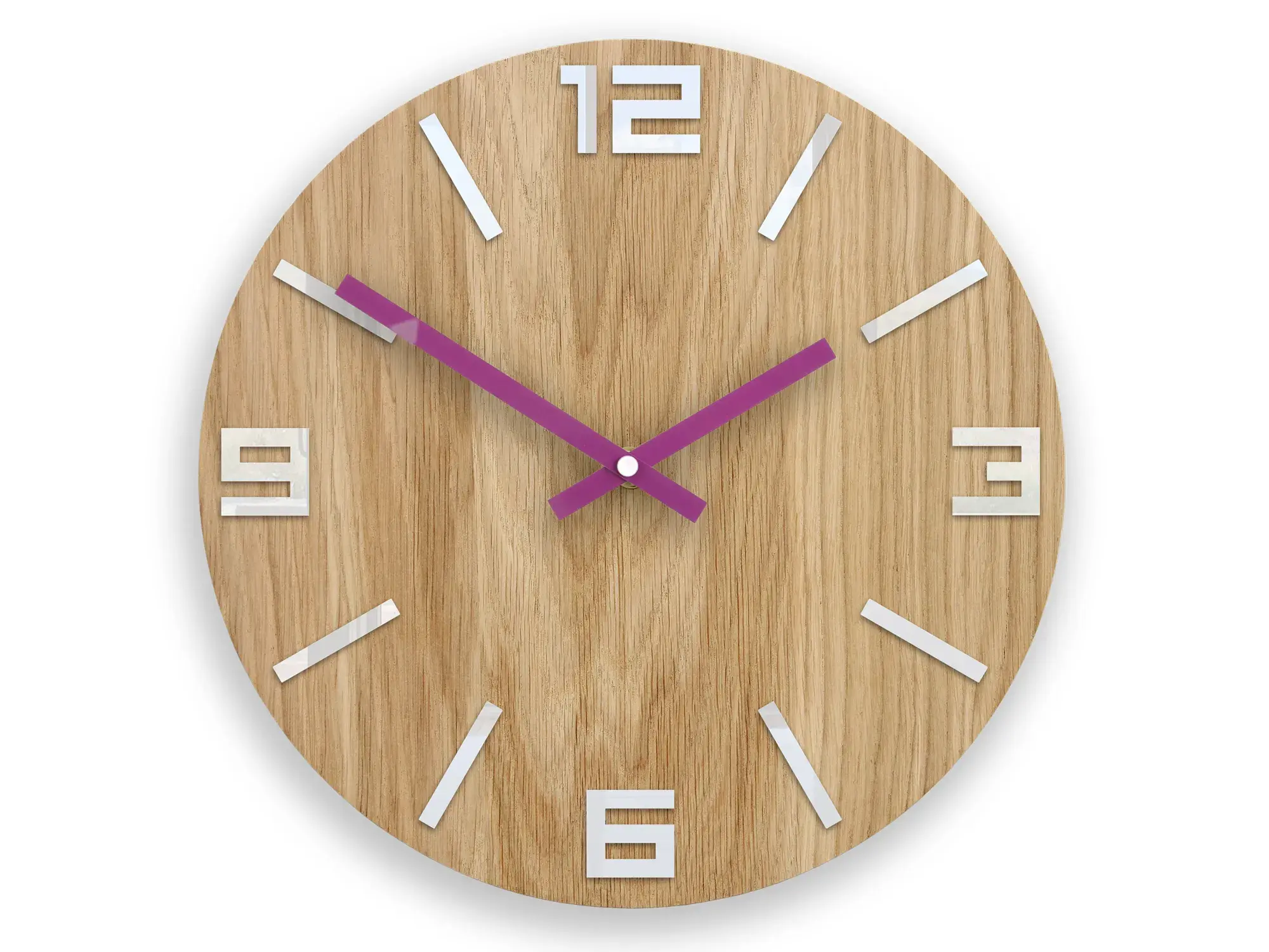 ModernClock Nástěnné hodiny Arabic Wood hnědo-fialové