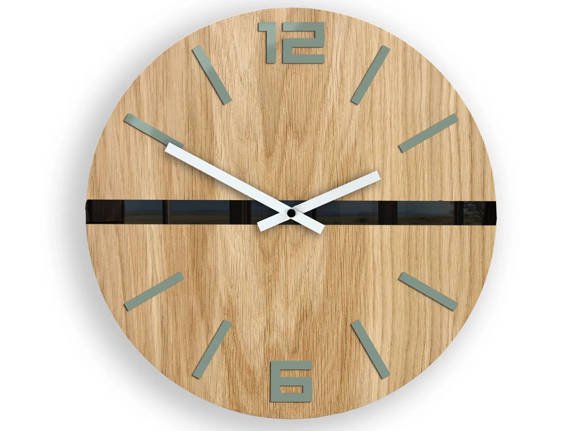 ModernClock Dřevěné nástěnné hodiny Android 33,5 cm dub přírodní/černé