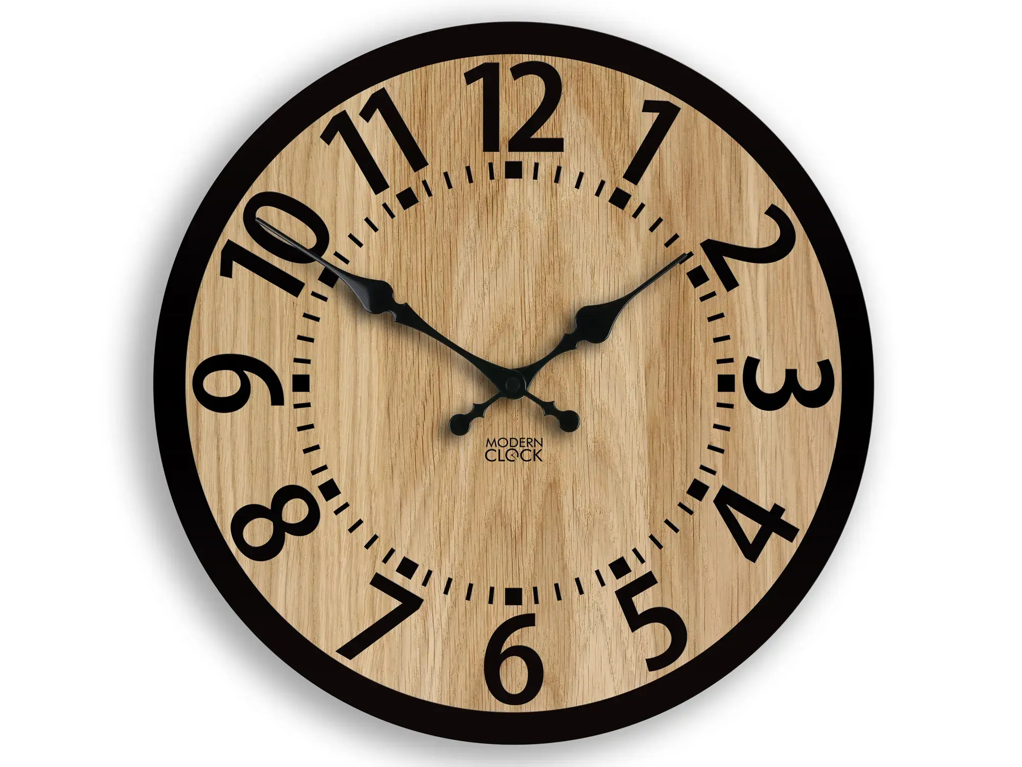 ModernClock Dřevěné nástěnné hodiny Berlin 33 cm černé/hnědé