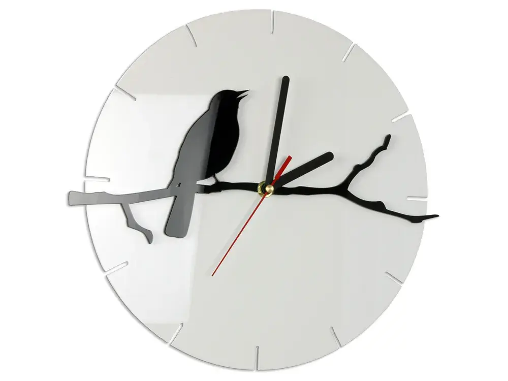 ModernClock Nástěnné hodiny Birdy 30 cm černé/bílé
