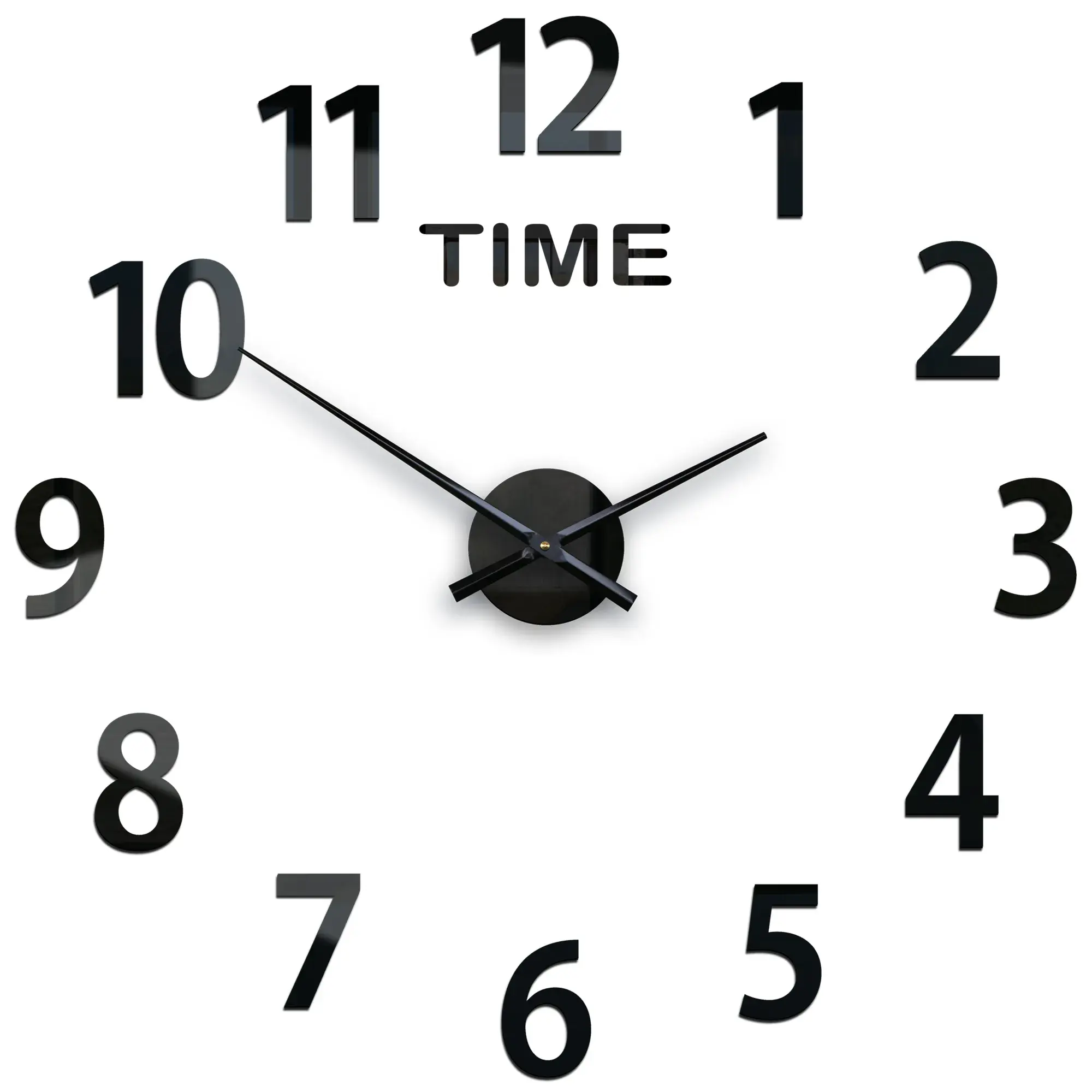 ModernClock Nástěnné samolepící hodiny Amadeus Time 75 cm černé