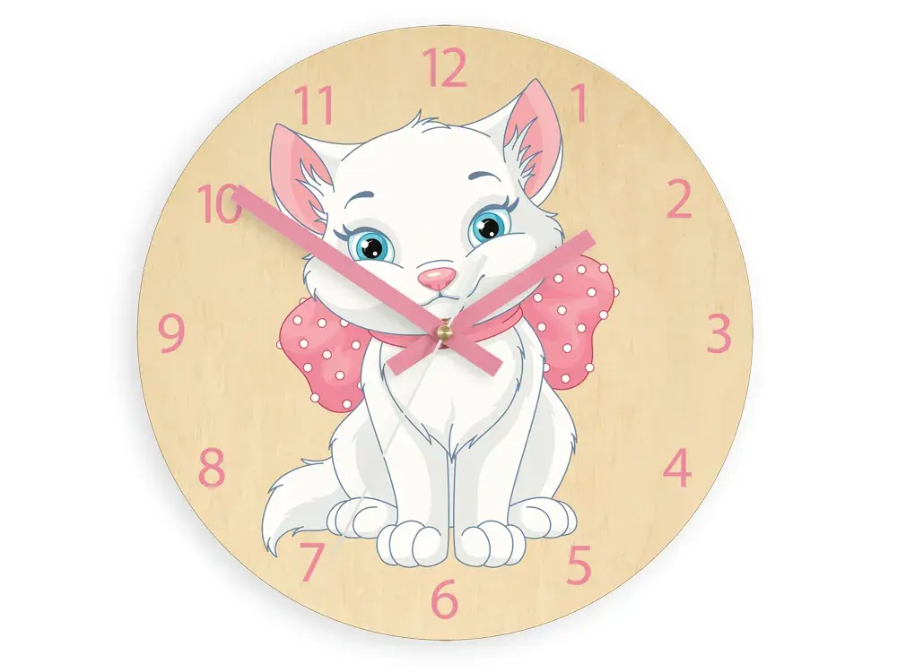 ModernClock Dětské nástěnné hodiny Ami Kočka 30 cm vícebarevné