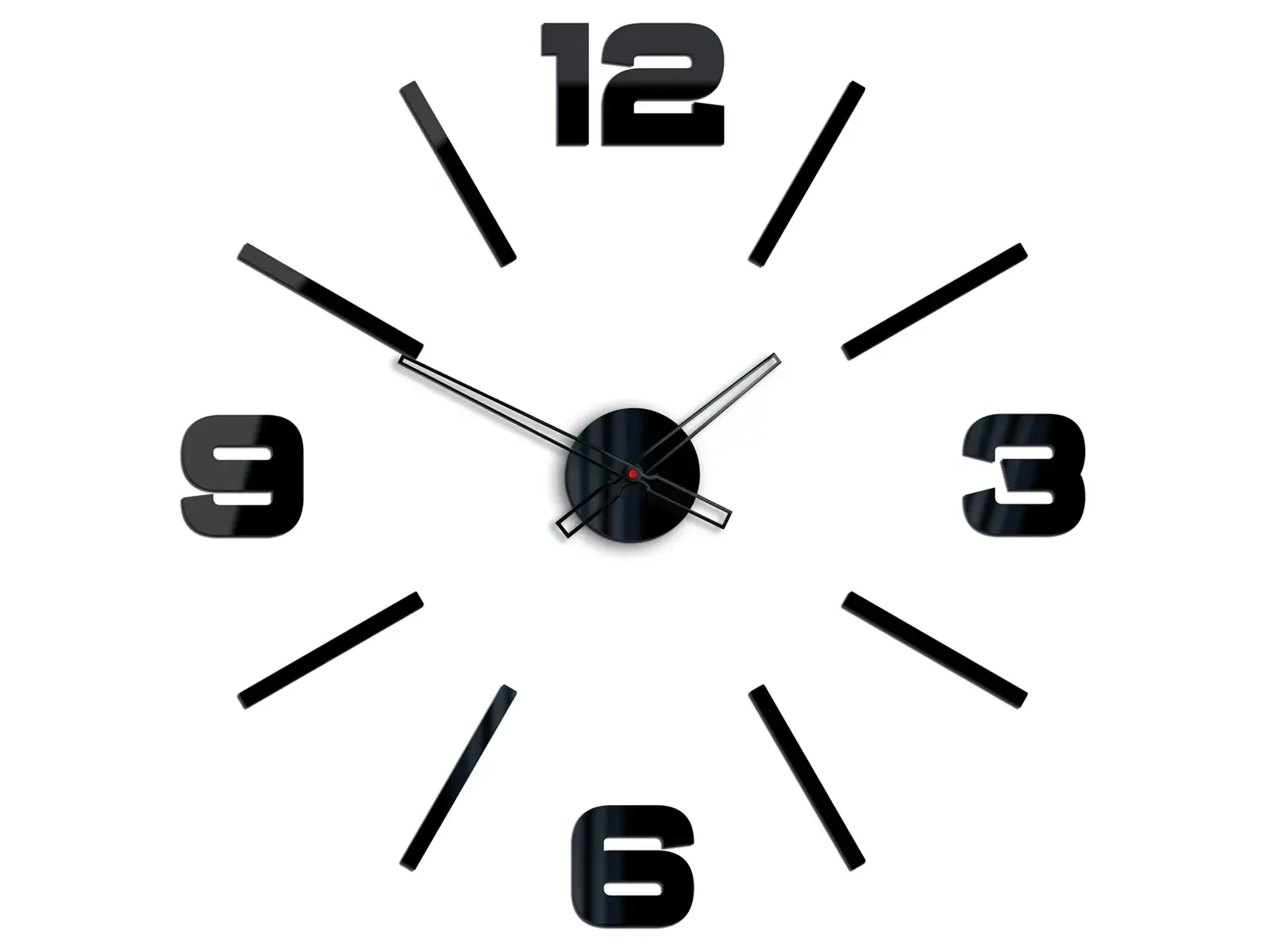 ModernClock Nástěnné samolepící hodiny Vito 75 cm černé