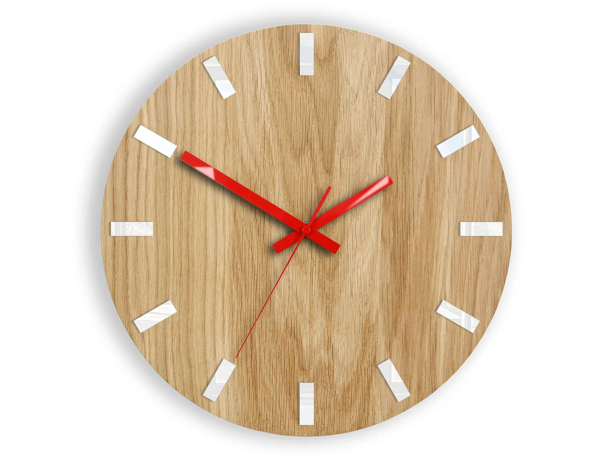 ModernClock Nástěnné hodiny Simple Oak hnědo-červené