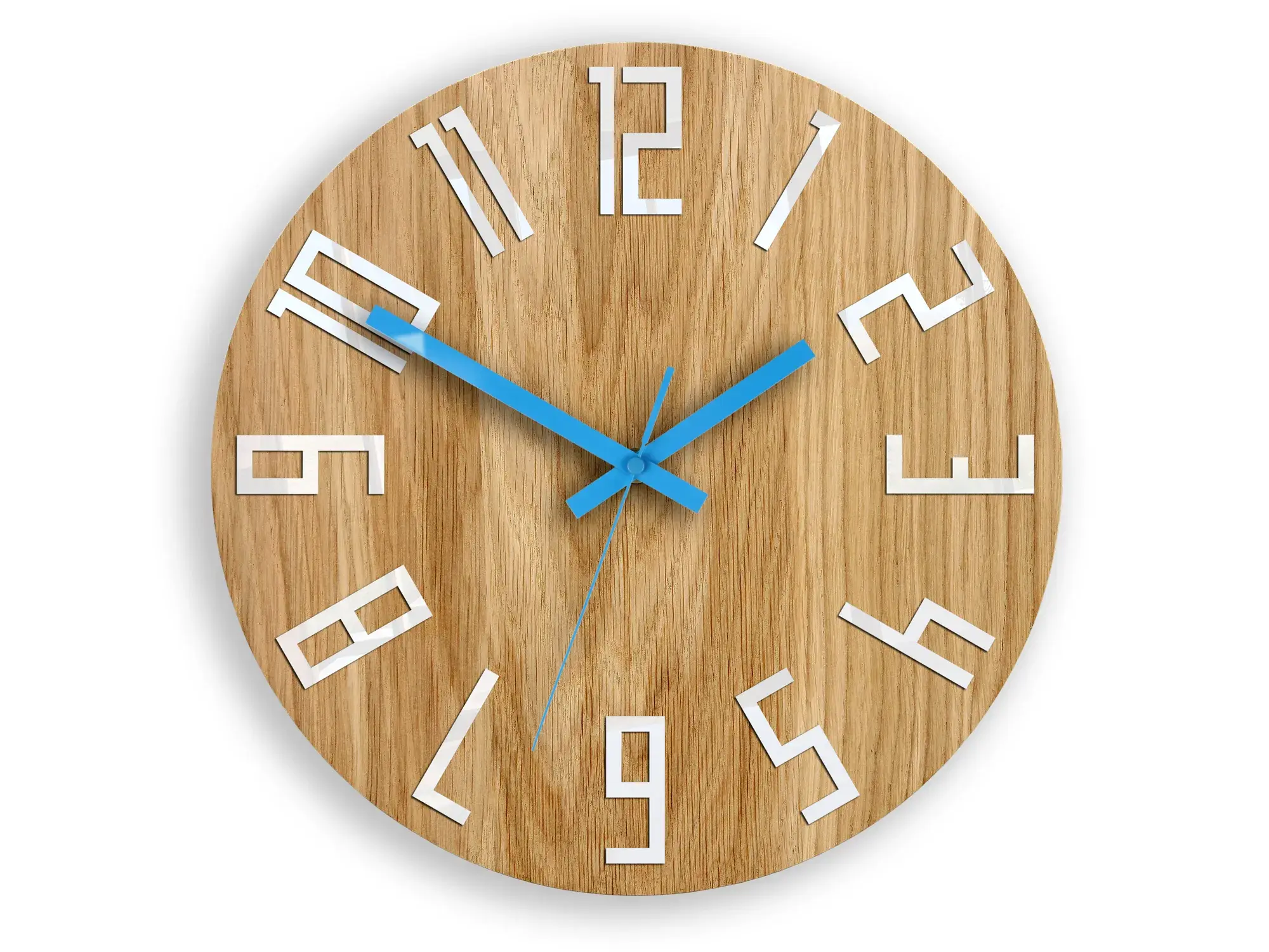 ModernClock Nástěnné hodiny Slim hnědé