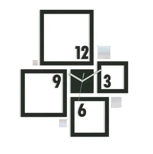 ModernClock 3D nalepovací hodiny Quadrat wenge