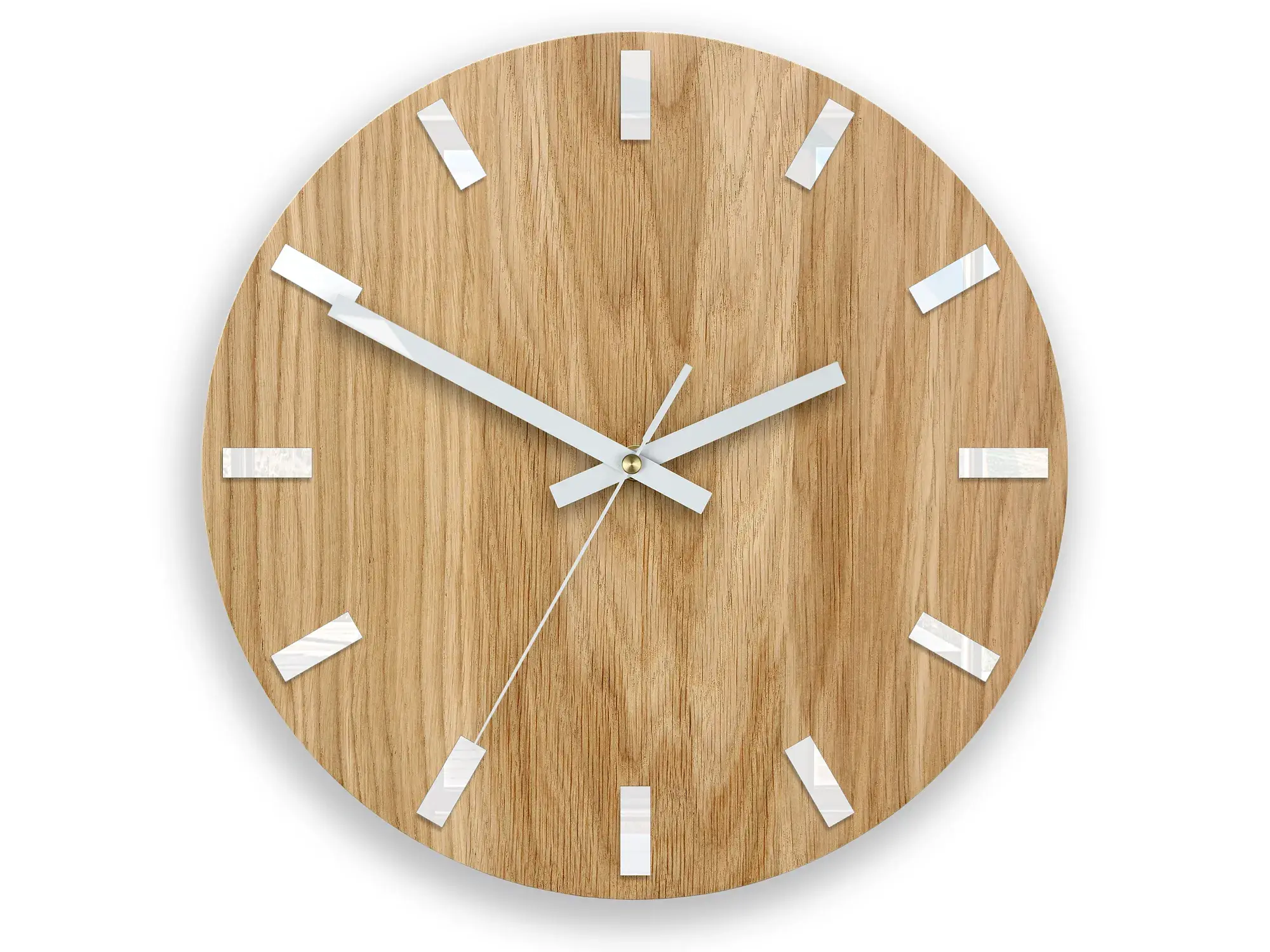 ModernClock Nástěnné hodiny Simple Oak hnědo-bílé
