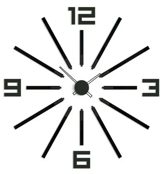 ModernClock 3D nalepovací hodiny Big Sheen wenge