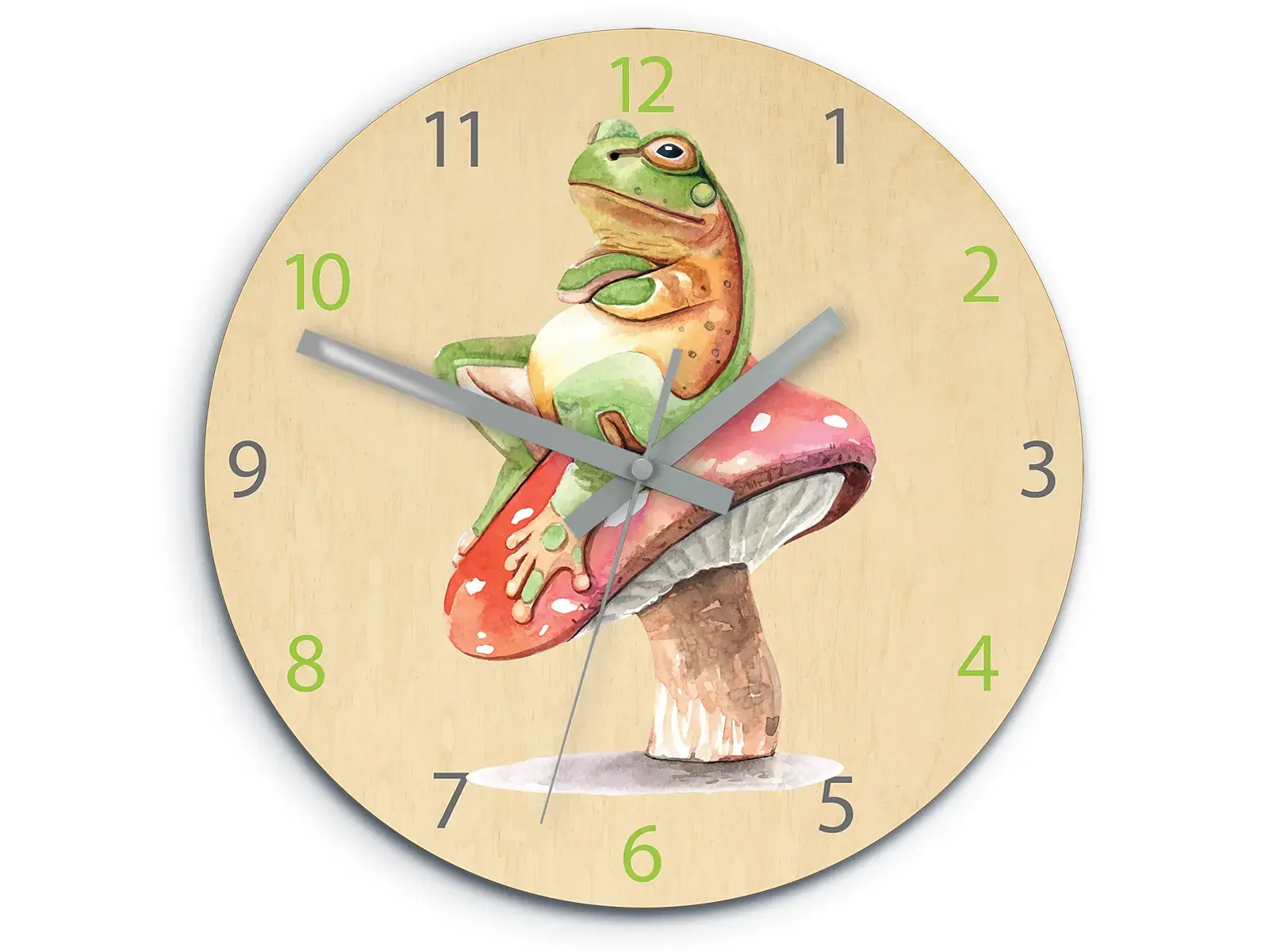 ModernClock Dětské nástěnné hodiny Ami Žába 30 cm vícebarevné