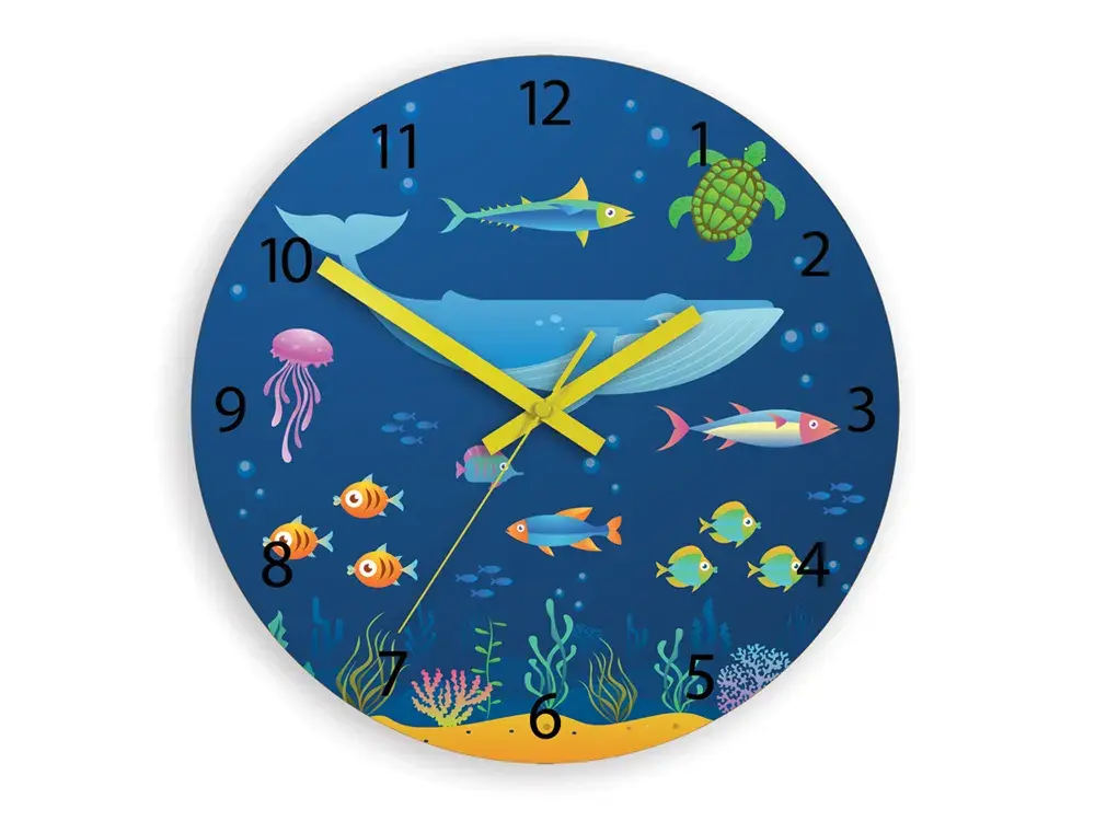 ModernClock Dětské nástěnné hodiny Podmořský svět 30 cm vícebarevné