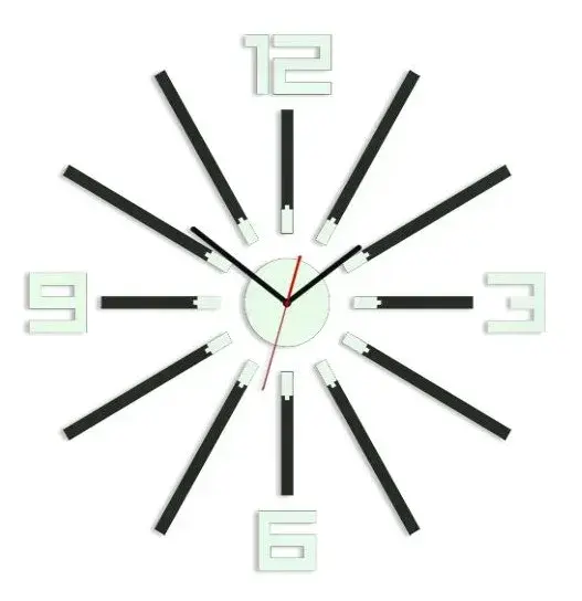 ModernClock 3D nalepovací hodiny Sheen wenge-bílé