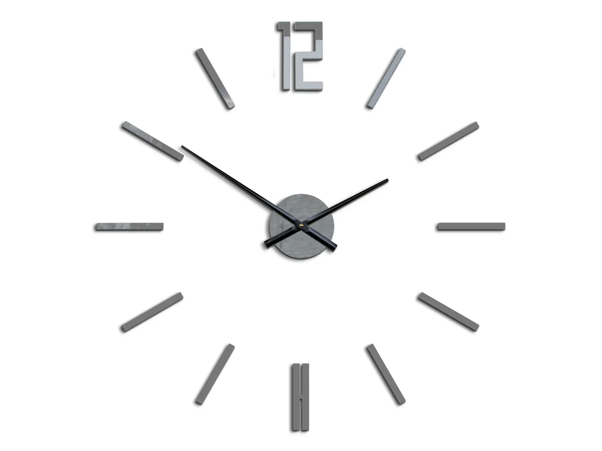 ModernClock 3D nalepovací hodiny Carlo šedé