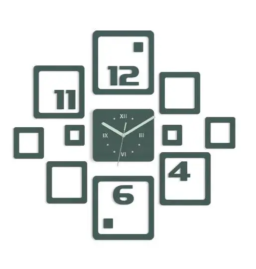 ModernClock 3D nalepovací hodiny Otto šedé