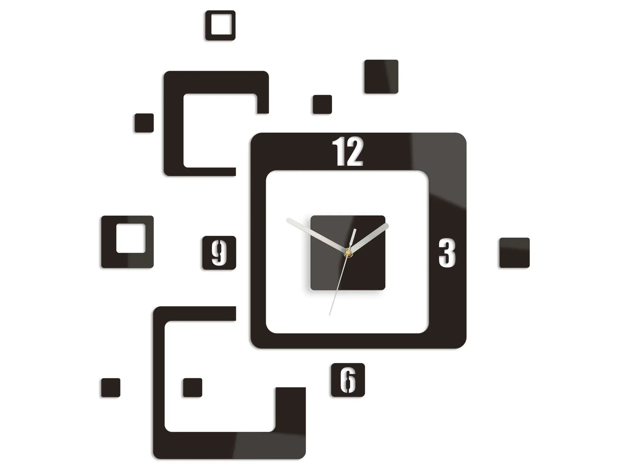 ModernClock 3D nalepovací hodiny Trio wenge