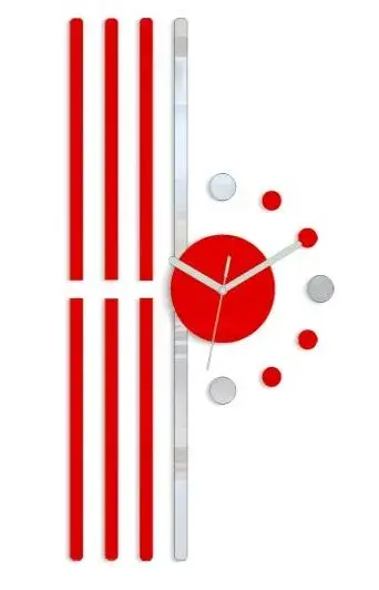 ModernClock 3D nalepovací hodiny Line červené