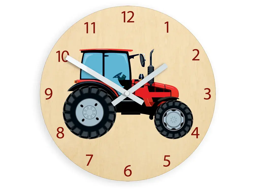ModernClock Dětské nástěnné hodiny Ami Traktor 30 cm vícebarevné