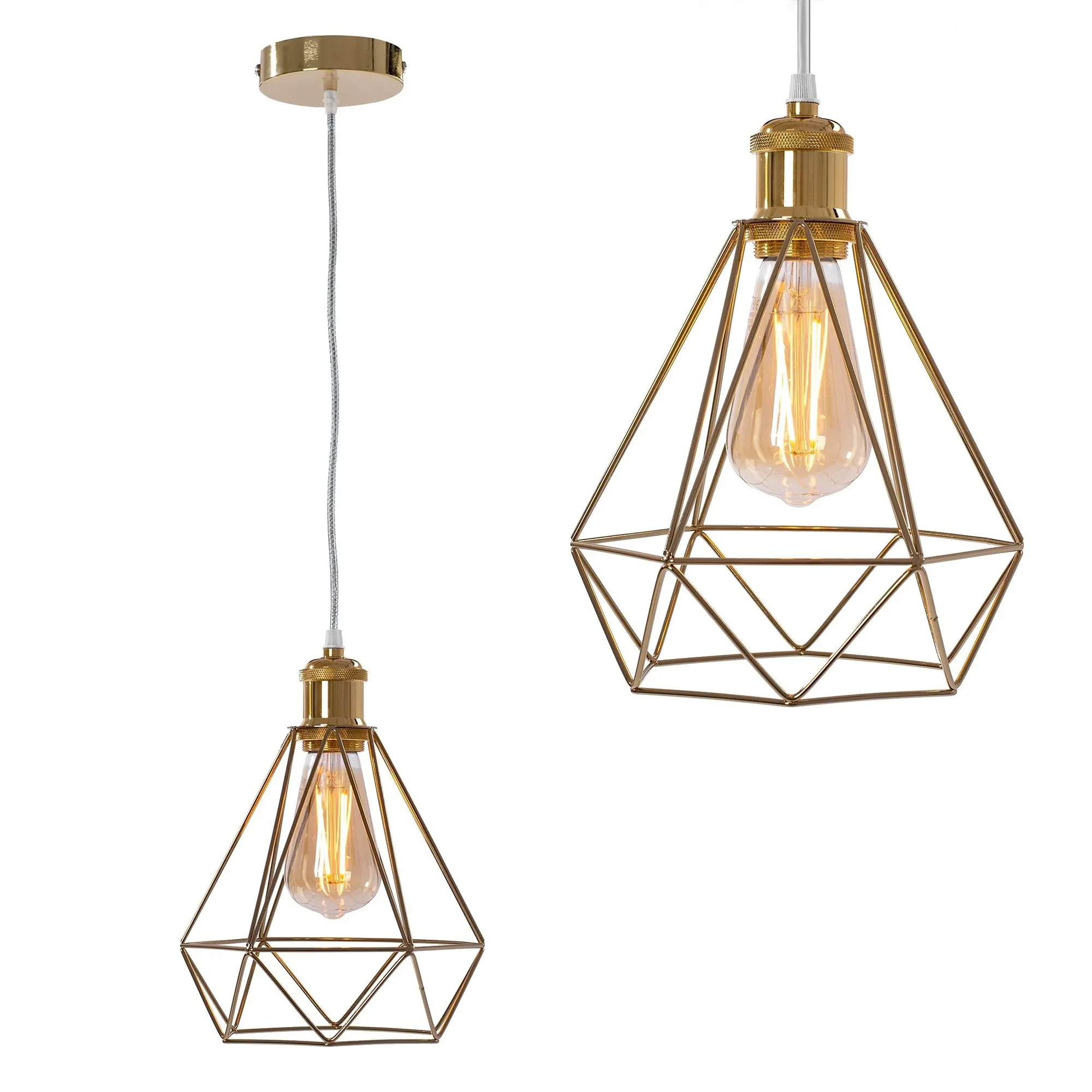 Toolight Závěsná lampa DIAMOND Light Gold 392197