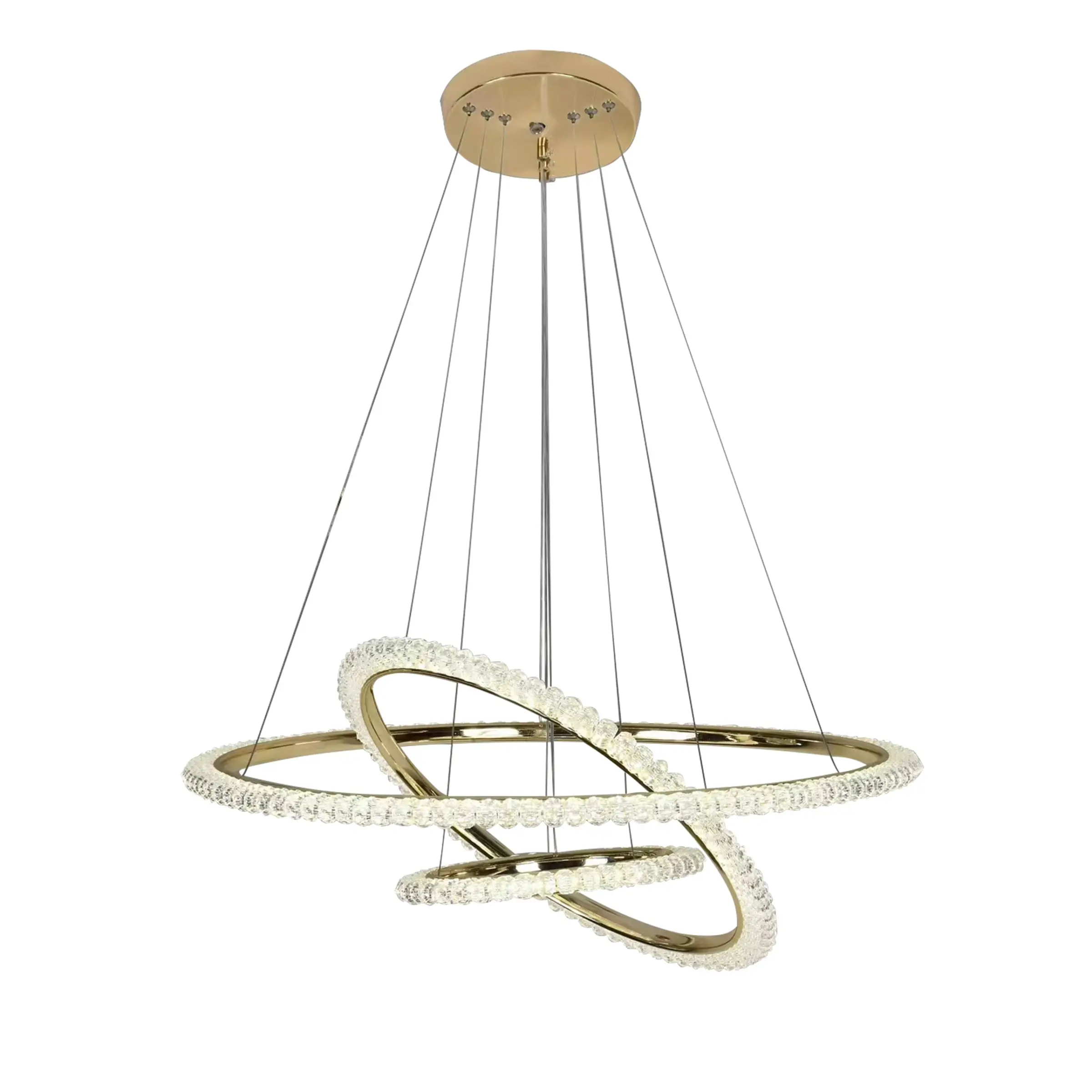 TooLight Křišťálový závěsný LED lustr G036-CP zlatý/neutrální bílá