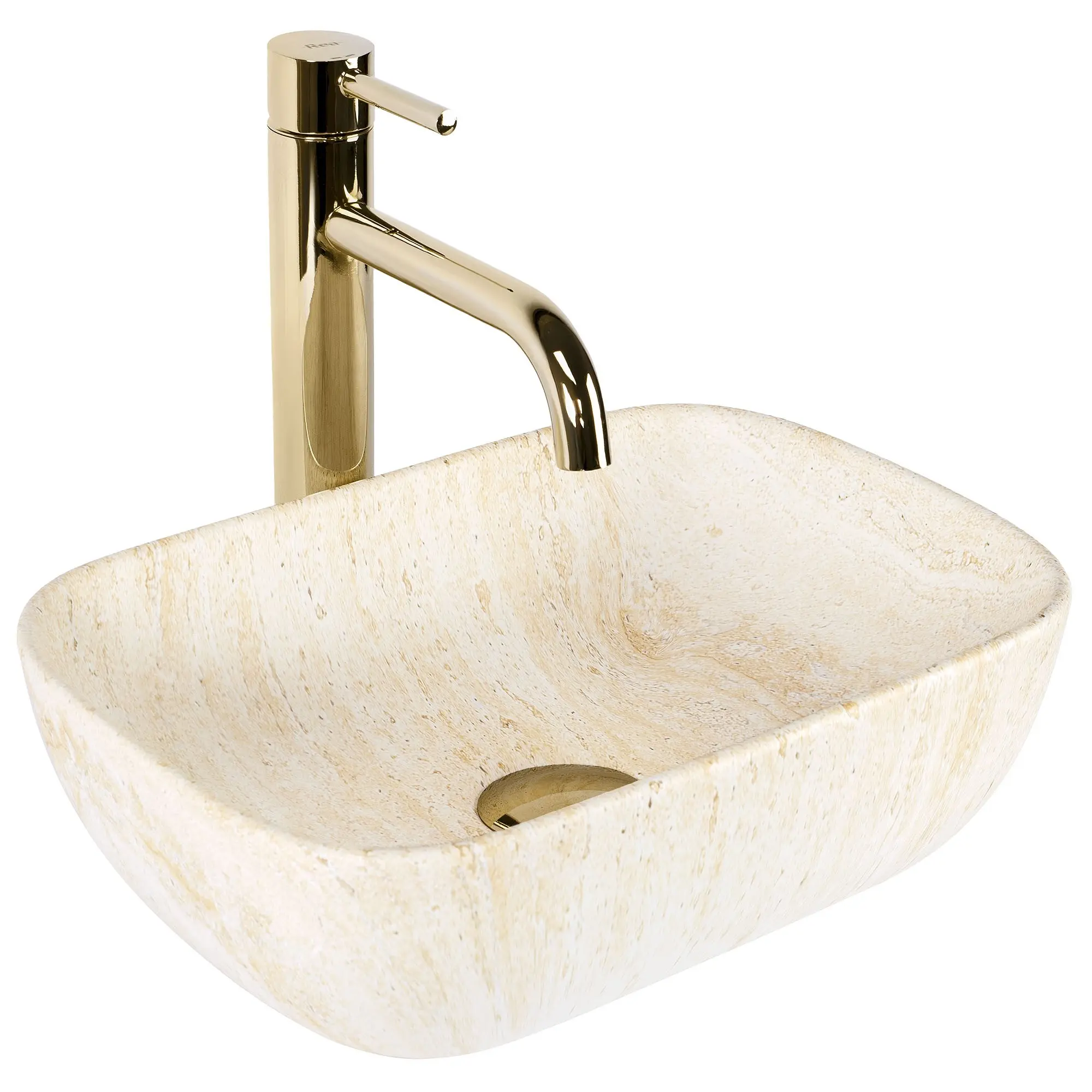 Keramické umyvadlo na desku REA BELINDA MINI travertine mat