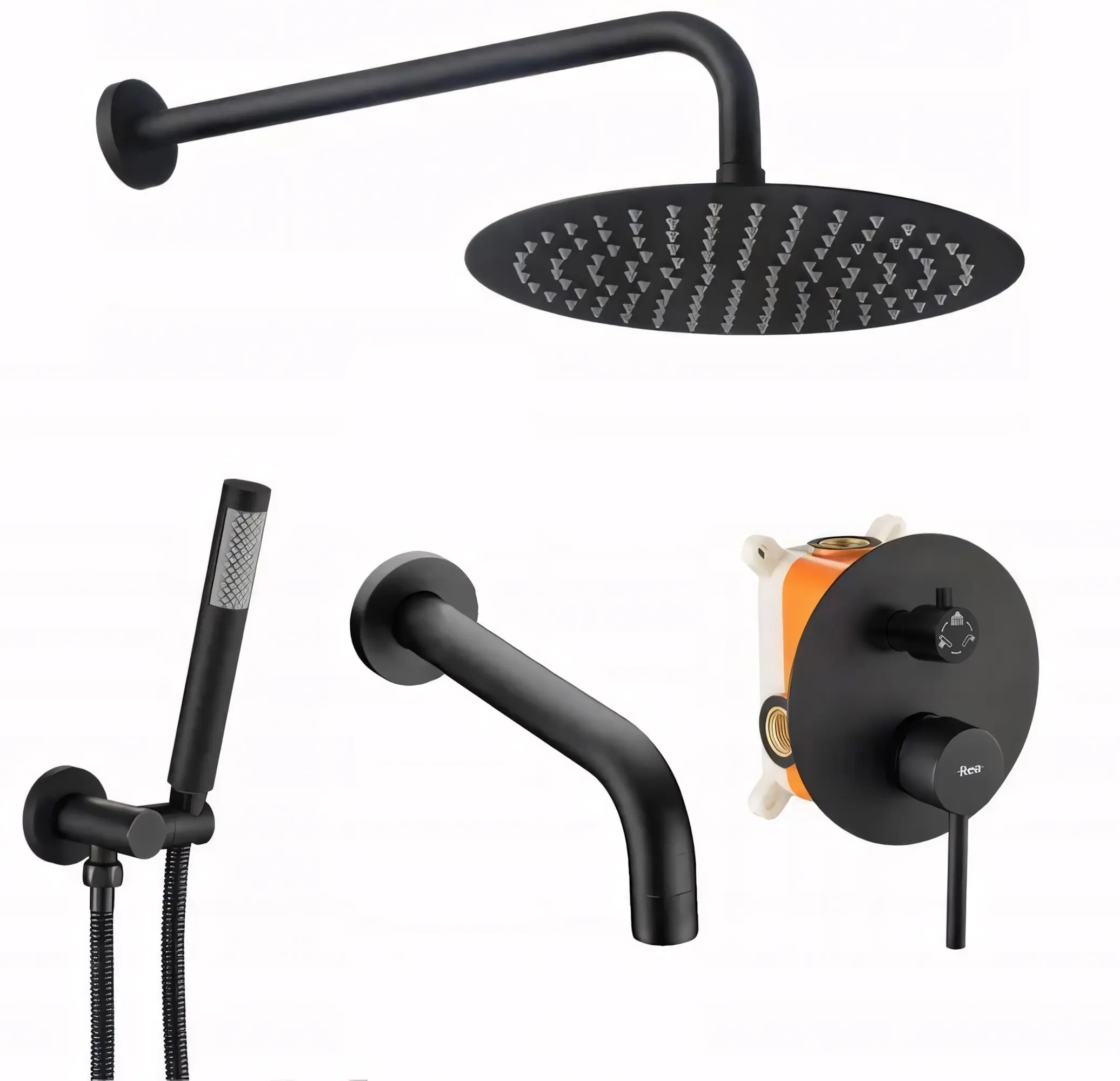 Podomítkový sprchový set Lungo Rea P4112 černý