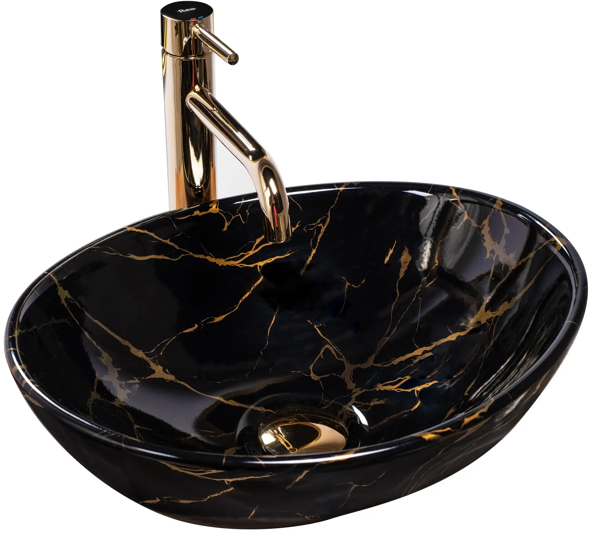 REA - UMYVADLO NA DESKU SOFIA BLACK MARBLE REA-U5611