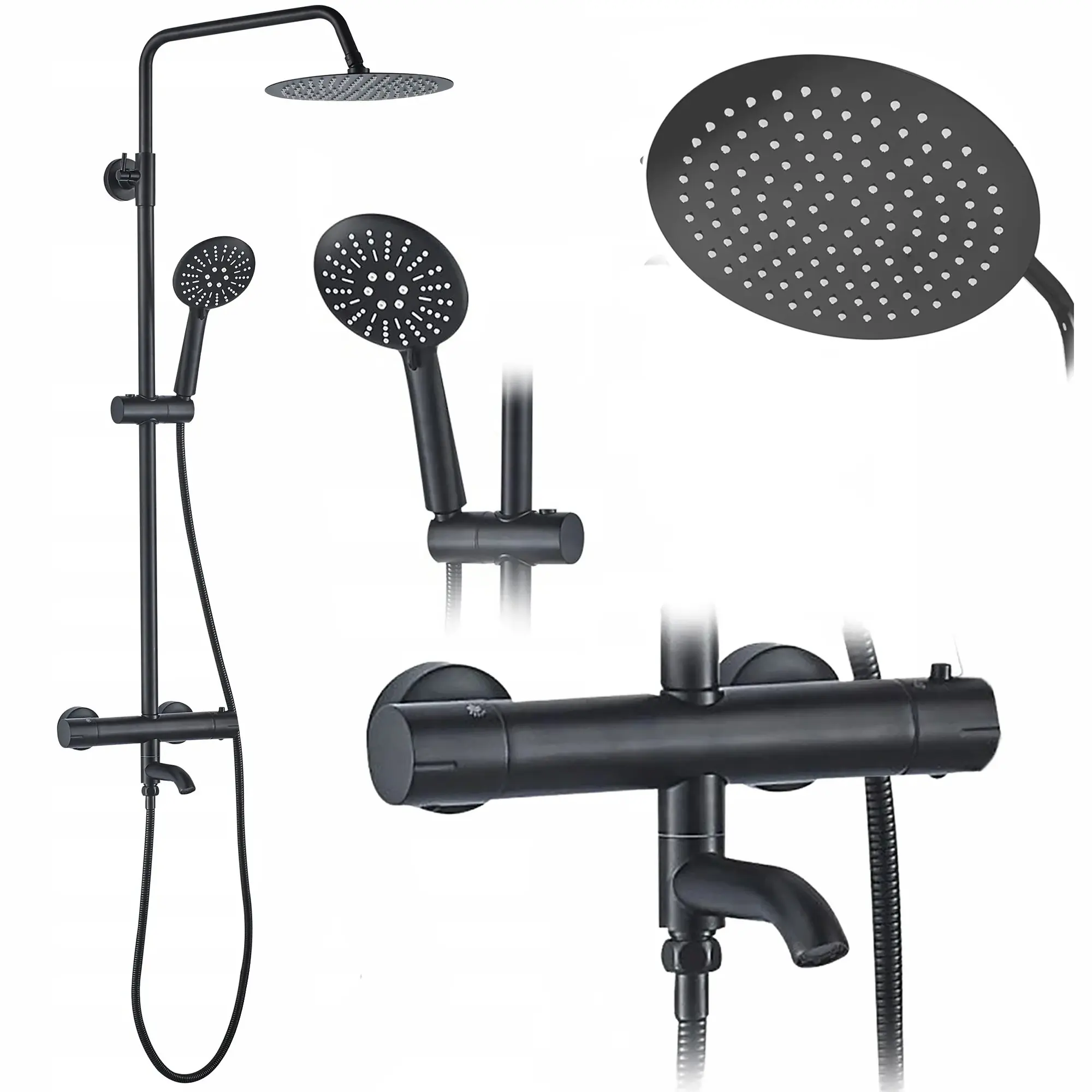 REA Sprchový set s baterií 150mm Lungo černý REA-P4113