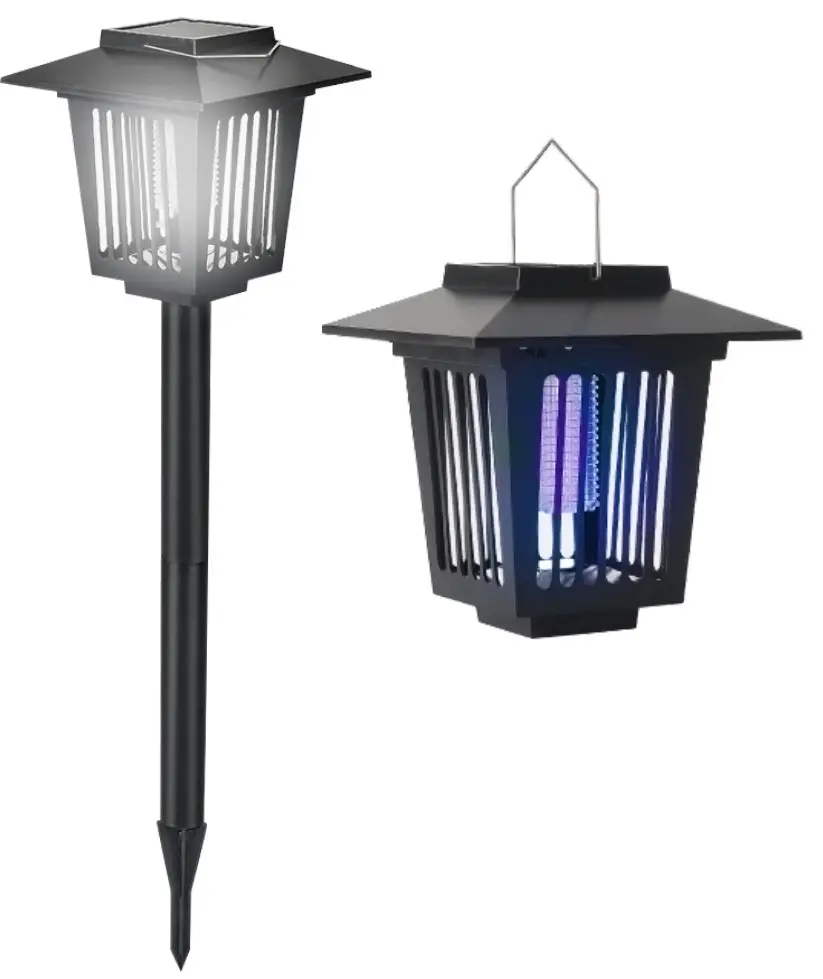 Bluegarden Solární LED lampa Borno 57 cm proti hmyzu černá