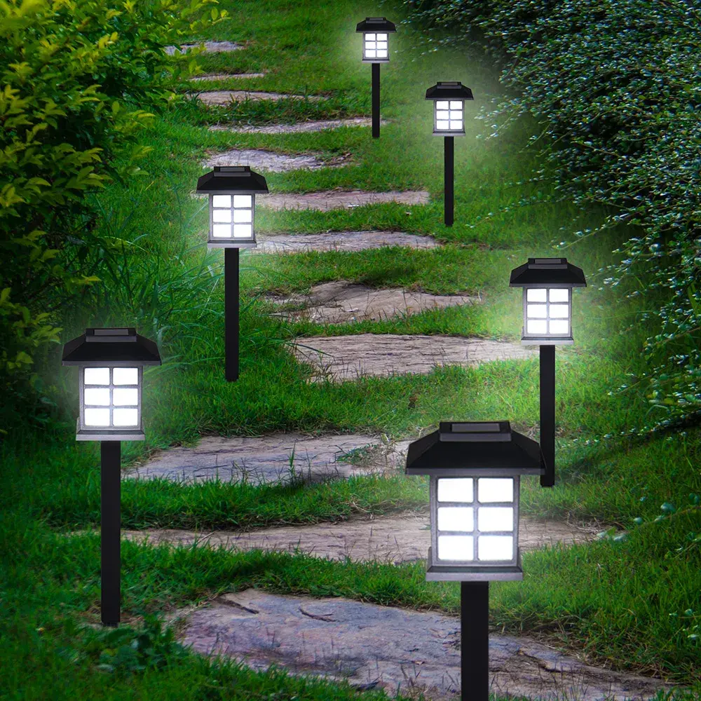 DB Garden Sada 6 ks solárních LED lamp Patyway černá/studená bílá
