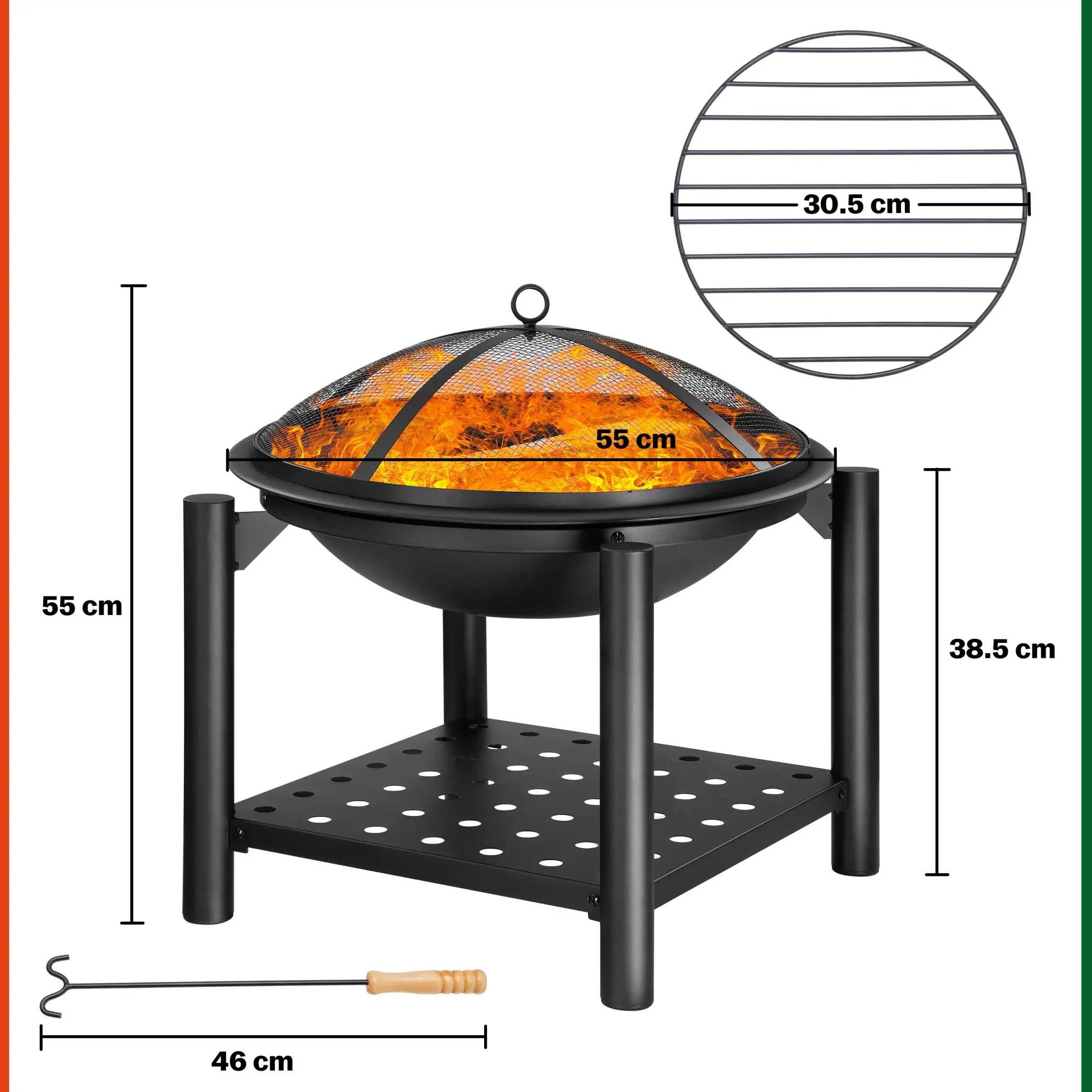 DB Garden Zahradní ohniště Jamie 55 cm černé