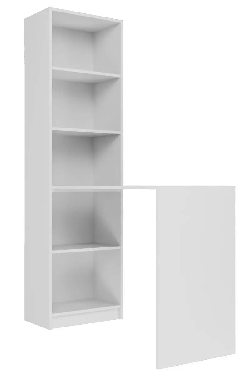 TP Living Psací stůl s regálem Velu levý/pravý bílý