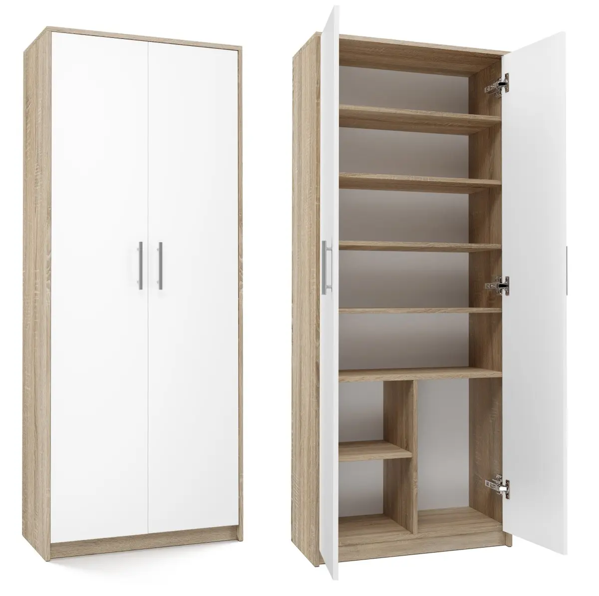 TP Living Kancelářská knihovna OLIV 2D dub sonoma / bílá