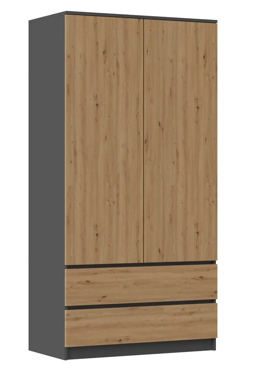 TP Living Šatní skříň MALWA I 90 cm antracit/dub artisan