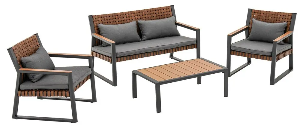 TP Living Zahradní sestava TEXAS S pro 4 osoby šedá