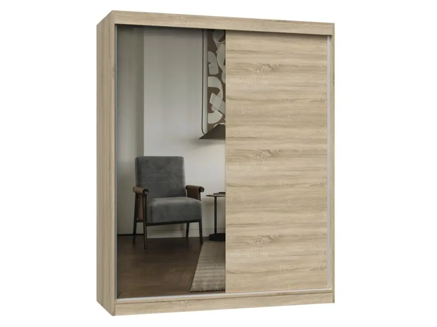 TP Living Šatní skříň se zrcadlem Iga 160 cm dub Sonoma
