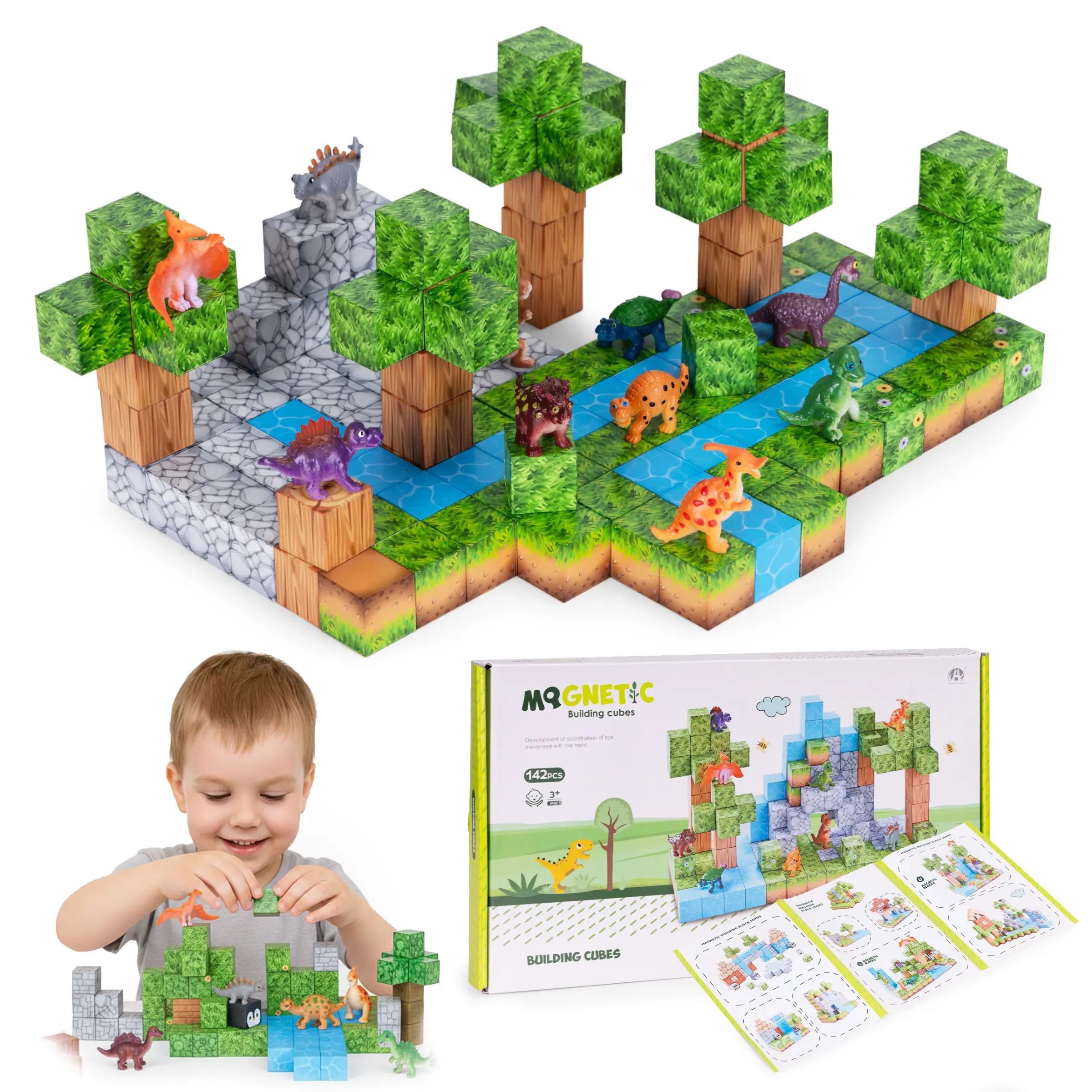 MULTISTORE Magnetická stavebnice 142 ks DINO WORLD vícebarevná