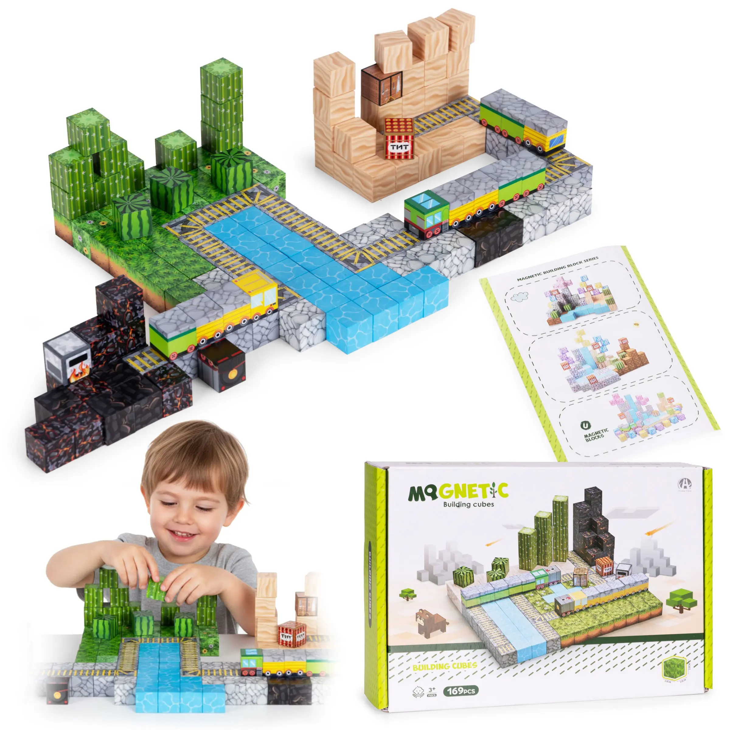 MULTISTORE Magnetická stavebnice 169 ks MAGNETIC ADVENTURE TRAIN vícebarevná