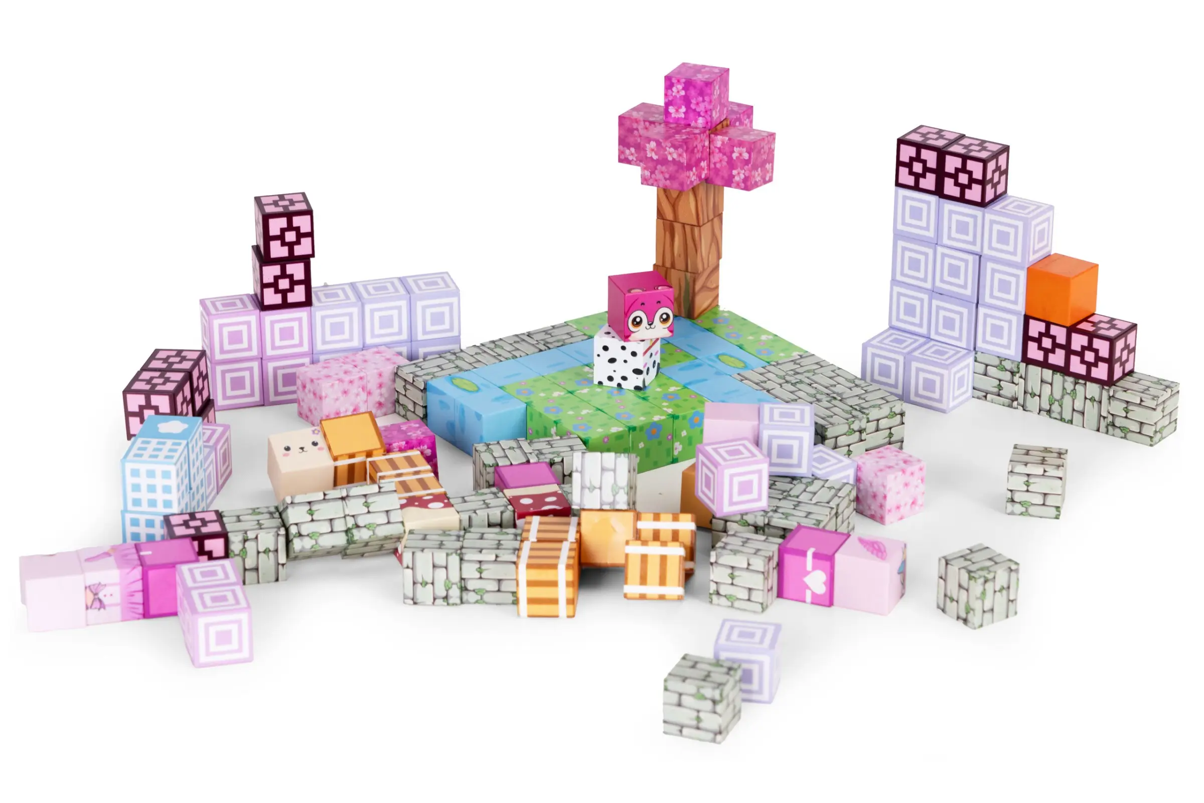 MULTISTORE Magnetická stavebnice MAGIC PRINCESS WORLD 140 ks růžová